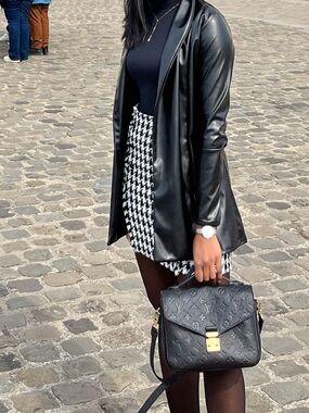 Express Houndstooth Tweed Skirt